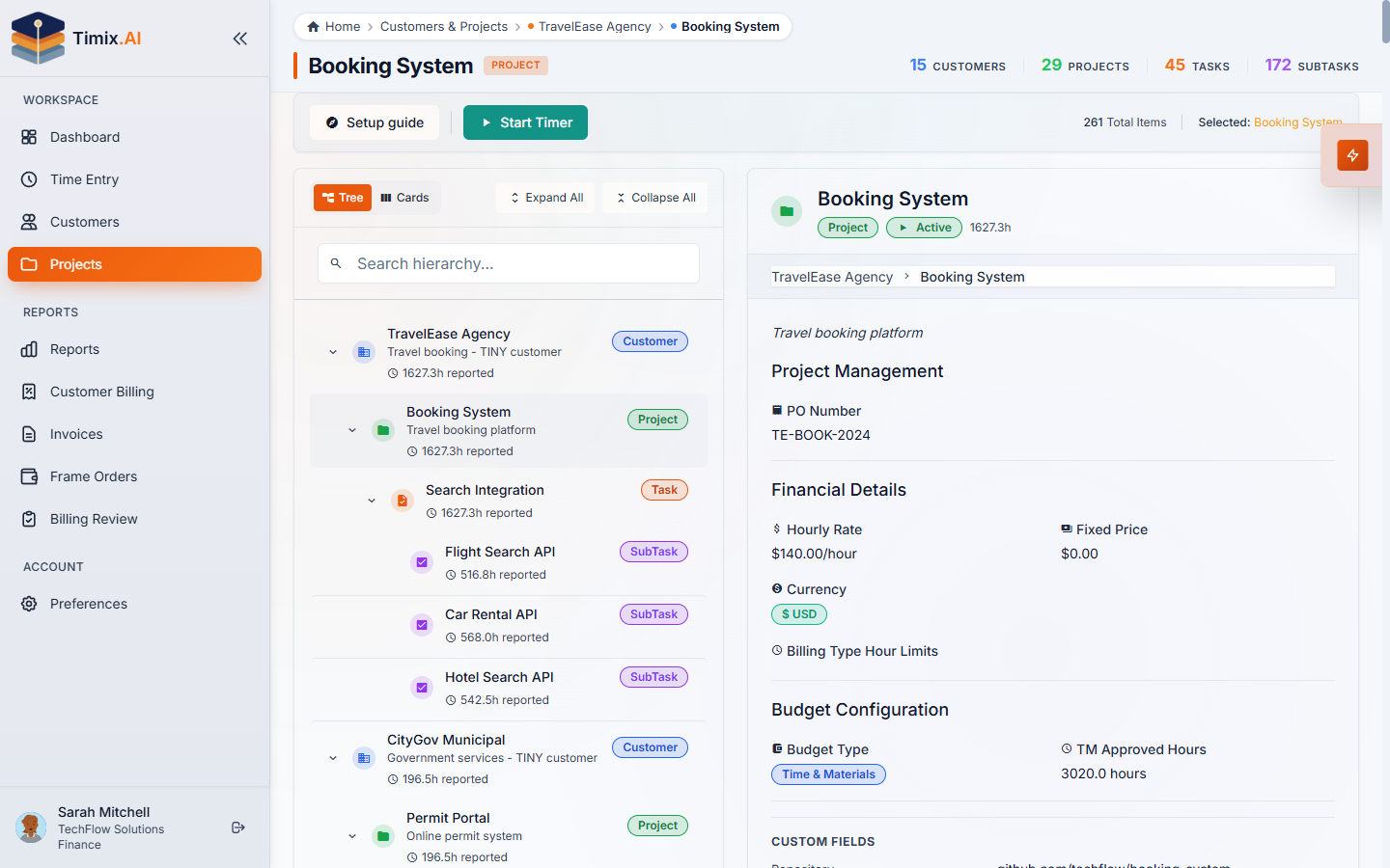 Financial Details ו-Budget Configuration של פרויקט